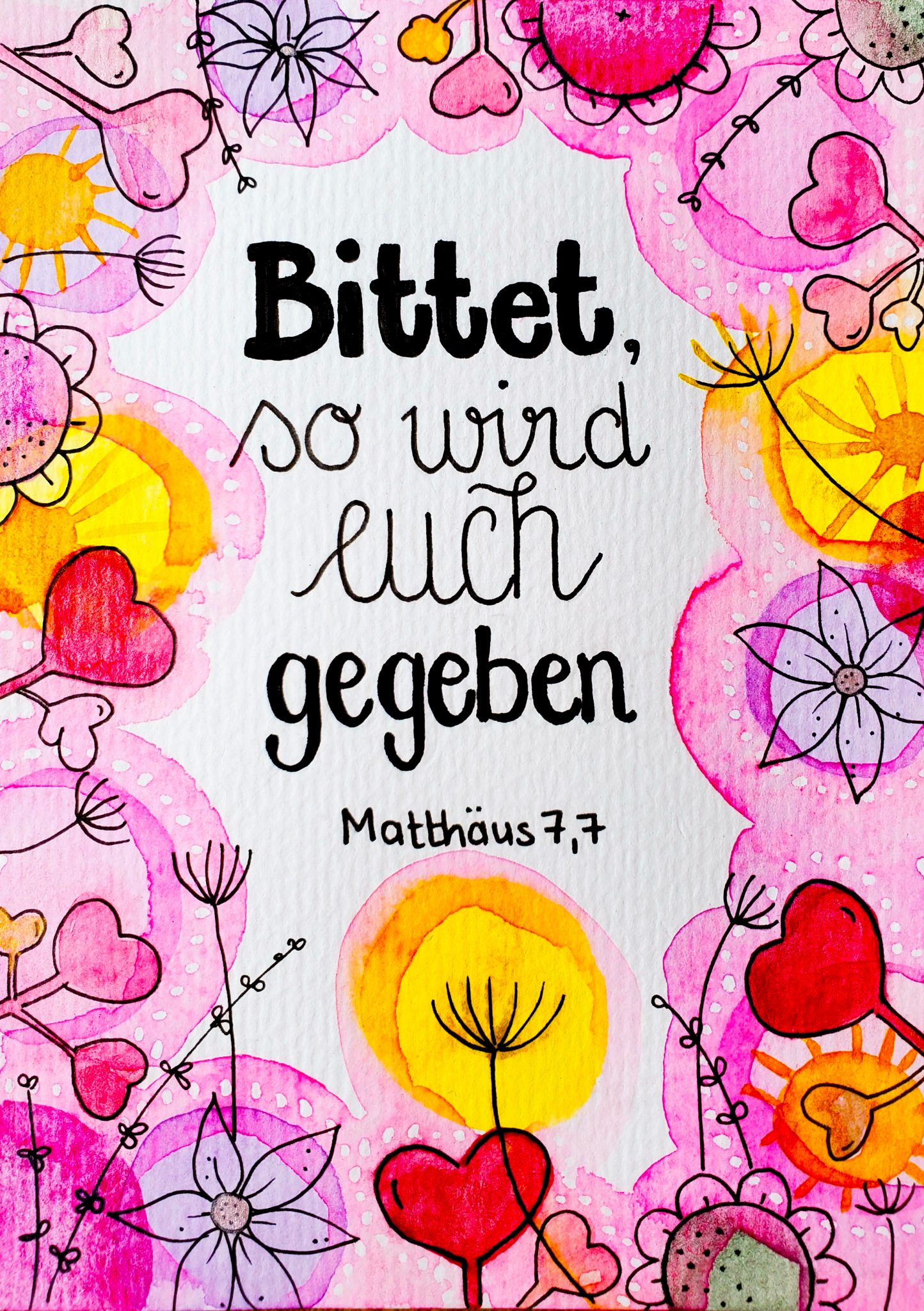 Meine fünfte Postkarte - Bittet, so wird euch gegeben - Farbschachtel
