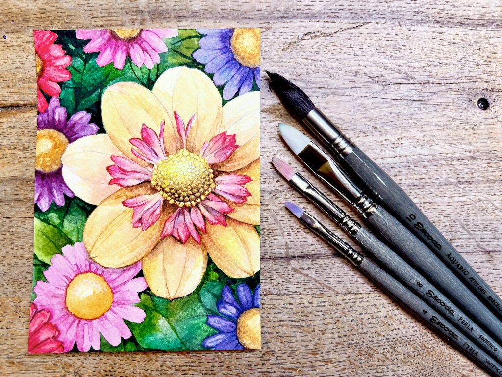 Katzenzungen Pinsel für Aquarell