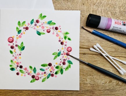 Aquarell Kranz für Weihnachtskarten
