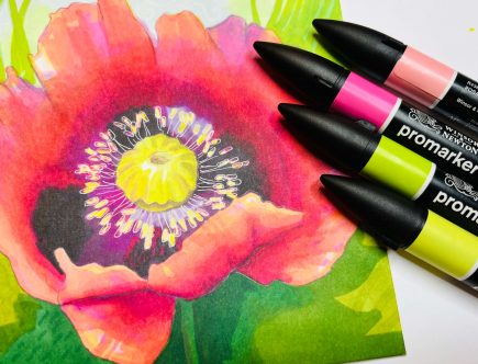 Mohnblüte mit Promarkern