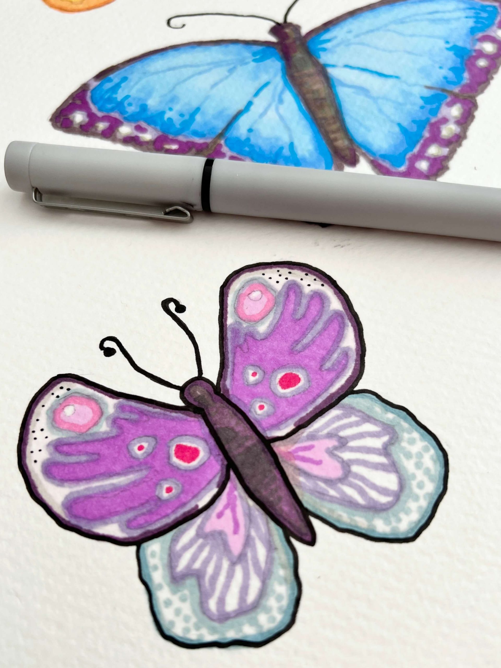 Nahansicht fertiger Schmetterling