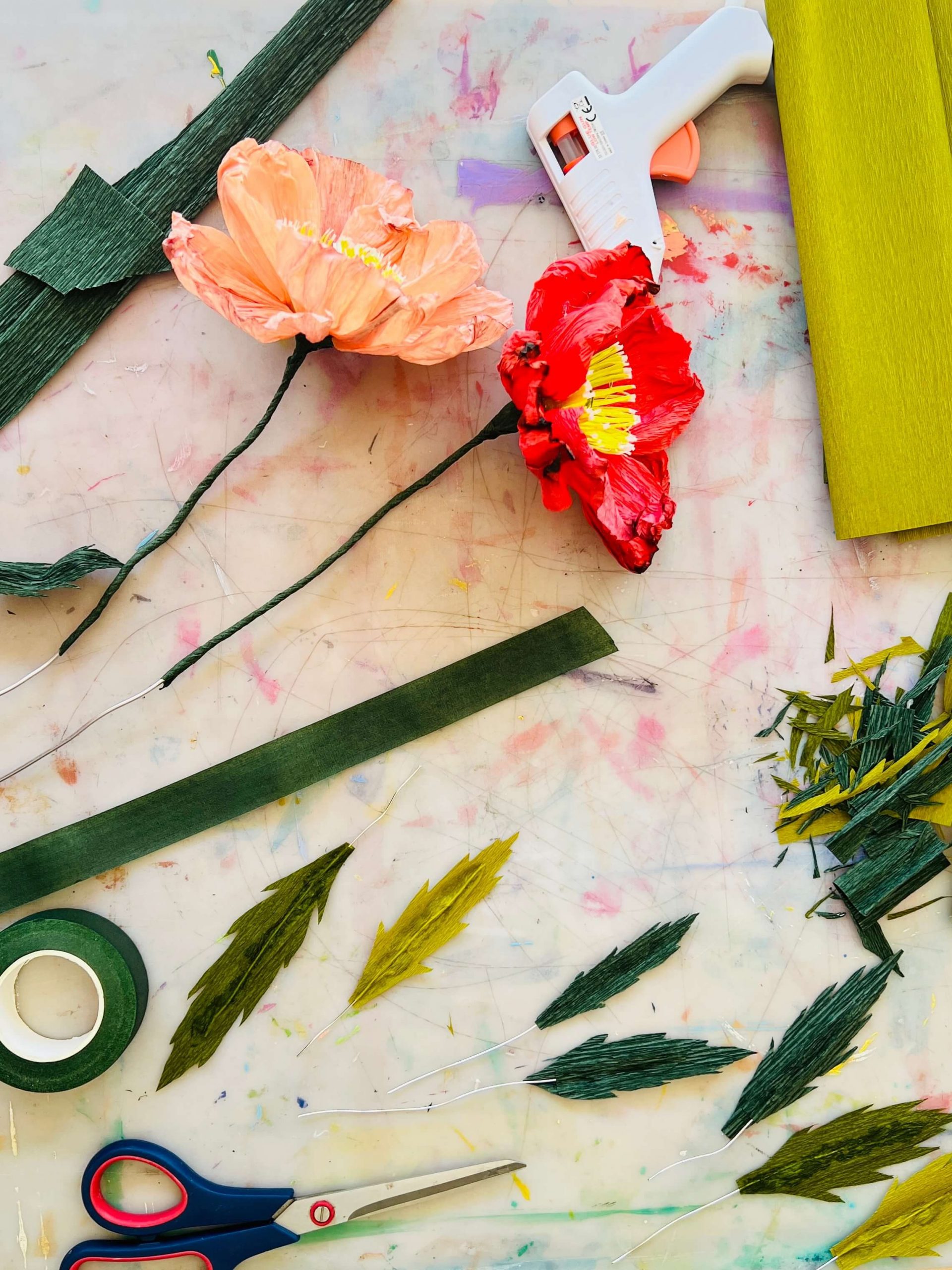 Herstellung von Papierblumen