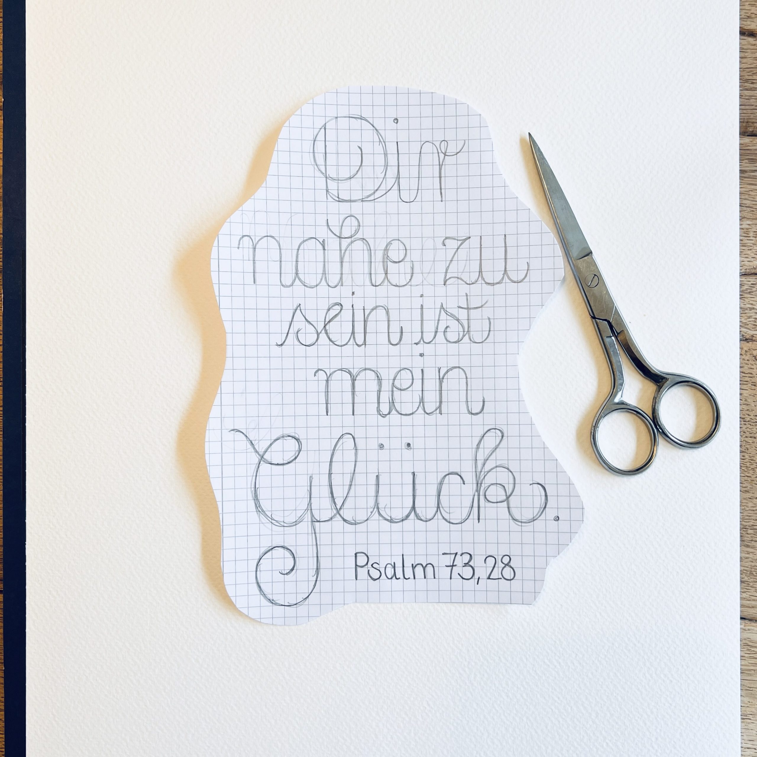 Übertragen des Textes auf gutes Aquarellpapier