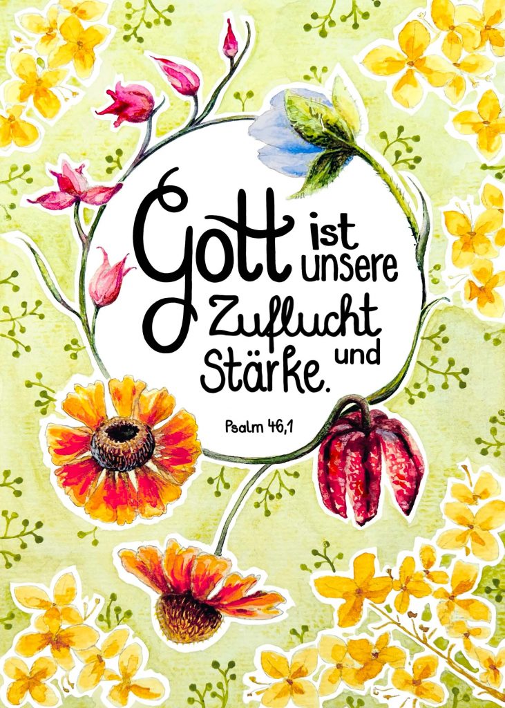 Postkarte Gott ist unsere Zuflucht und Stärke Psalm 46,1