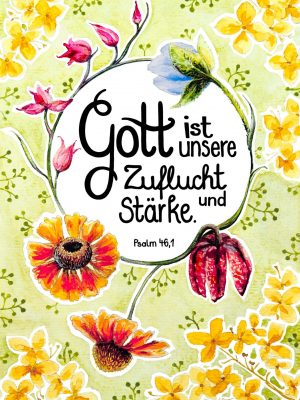 Postkarte Gott ist unsere Zuflucht und Stärke Psalm 46,1