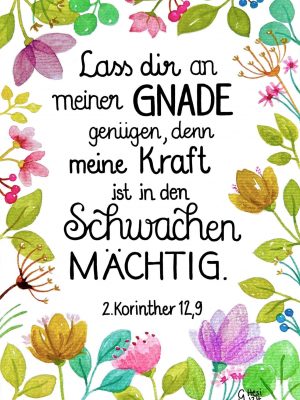 Postkarte Lass dir an meiner Gnade genügen