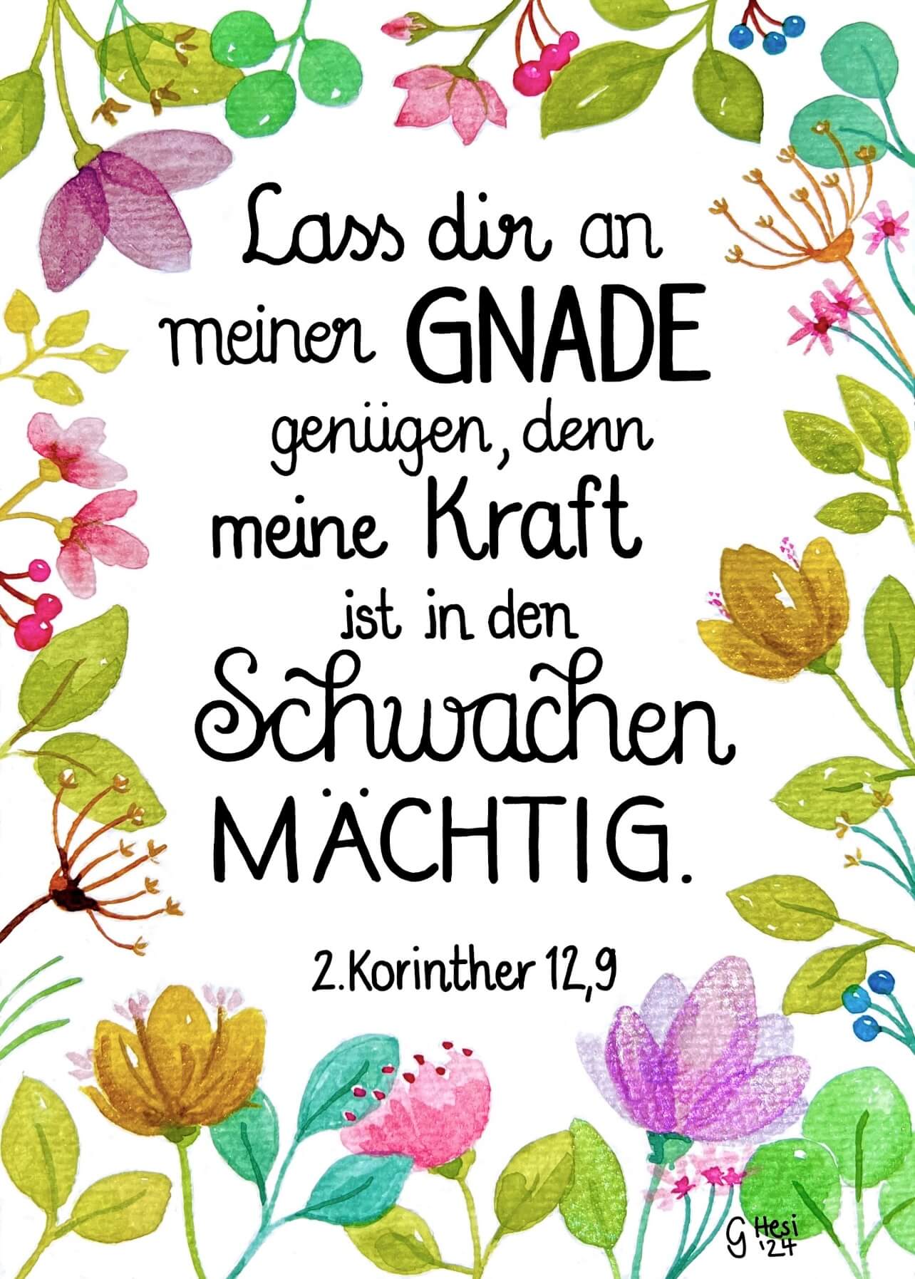 Postkarte Lass dir an meiner Gnade genügen