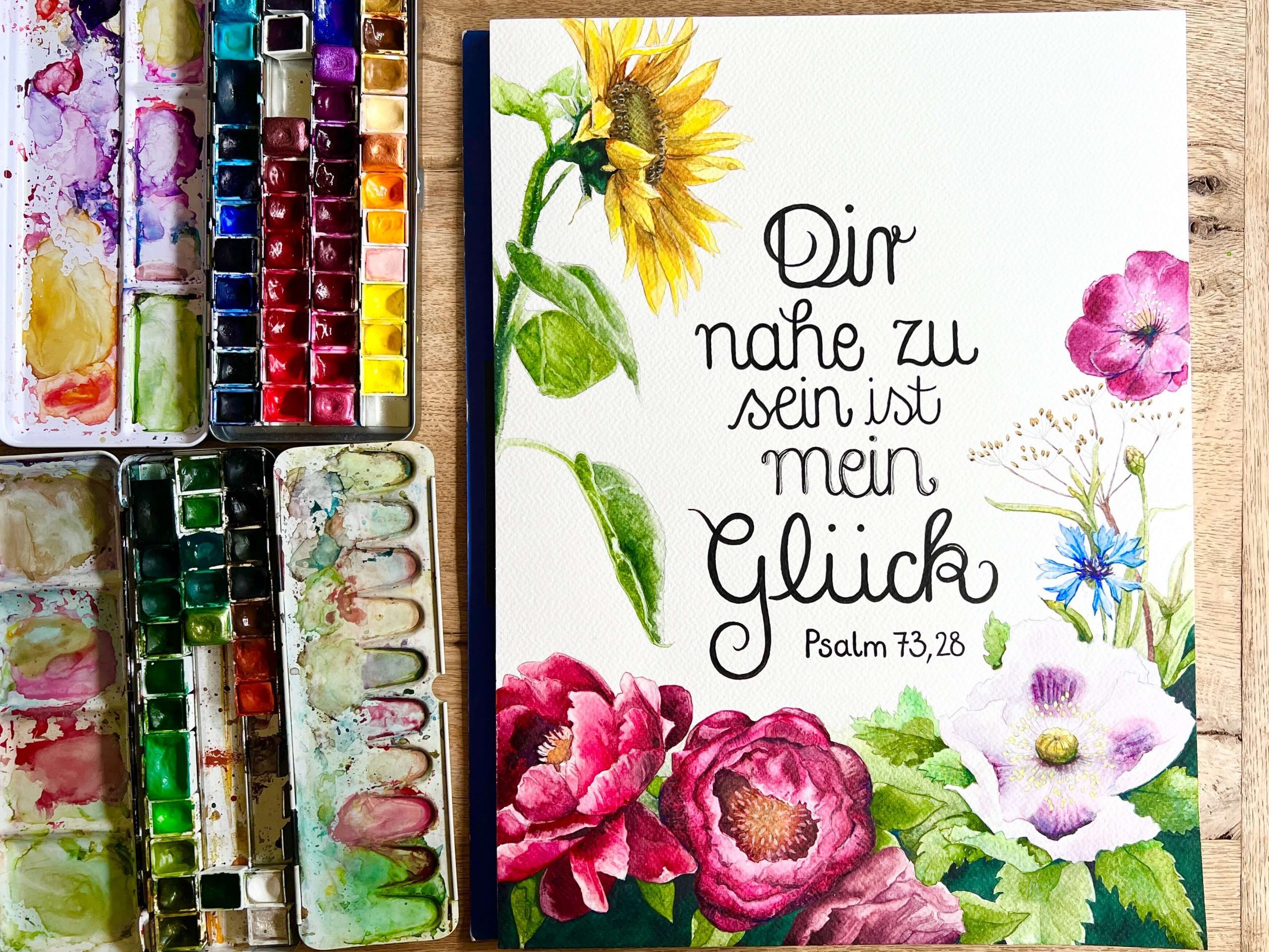 Dir nahe zu sein ist mein Glück - Aquarell