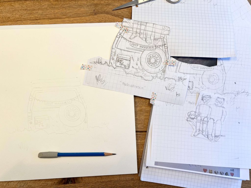 Skizzen und Vorbereitung