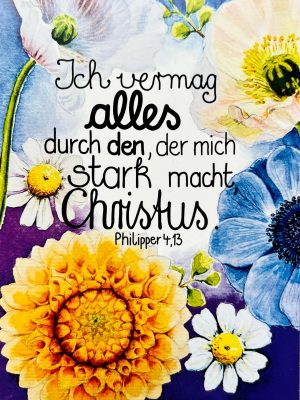 Postkarte "Ich vermag alles durch den, der mich stark macht, Christus"
