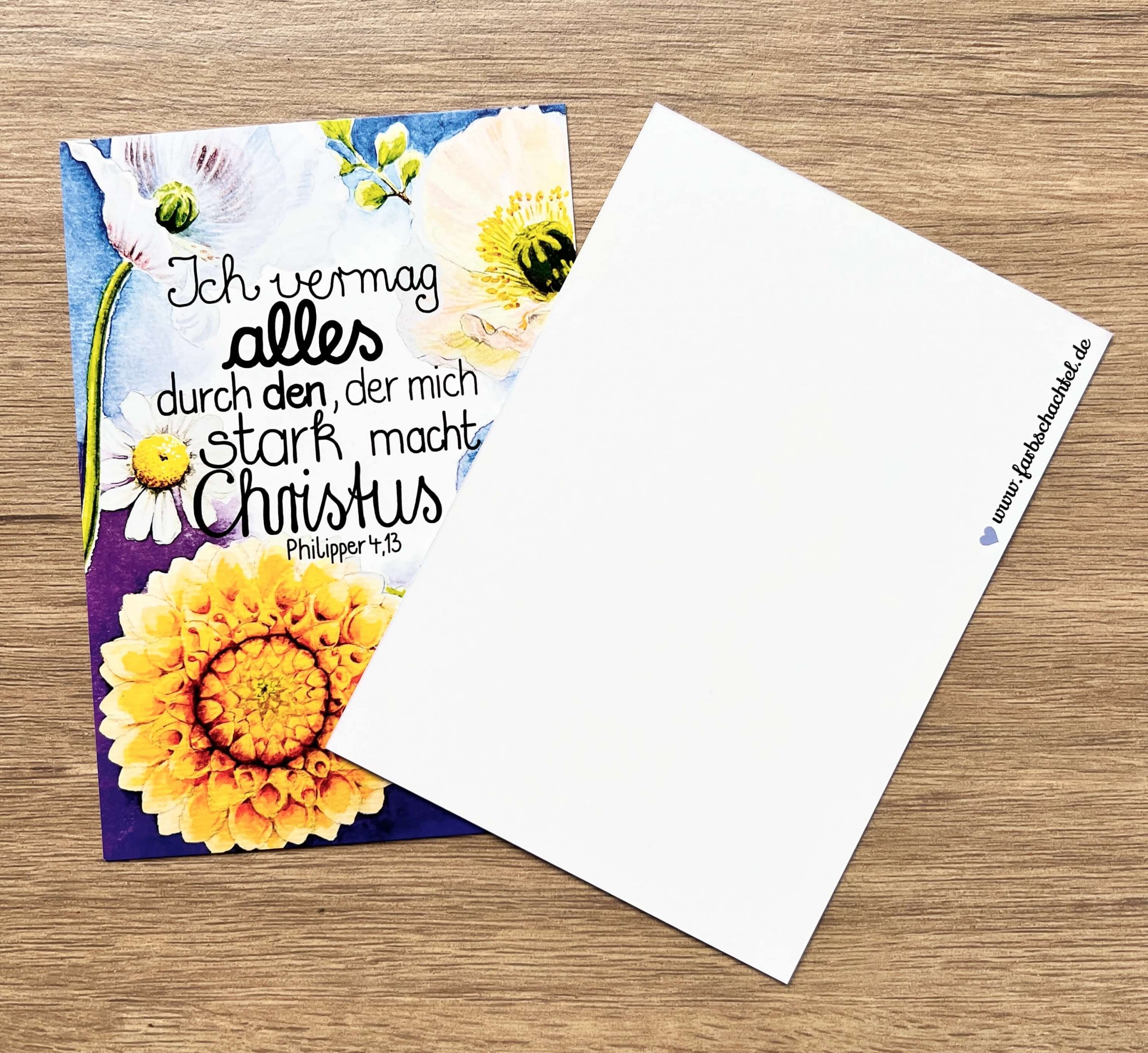 Postkarte "Ich vermag alles durch den, der mich stark macht, Christus" – Bild 2