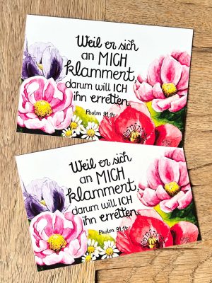 Postkarte Weil er sich an mich klammert