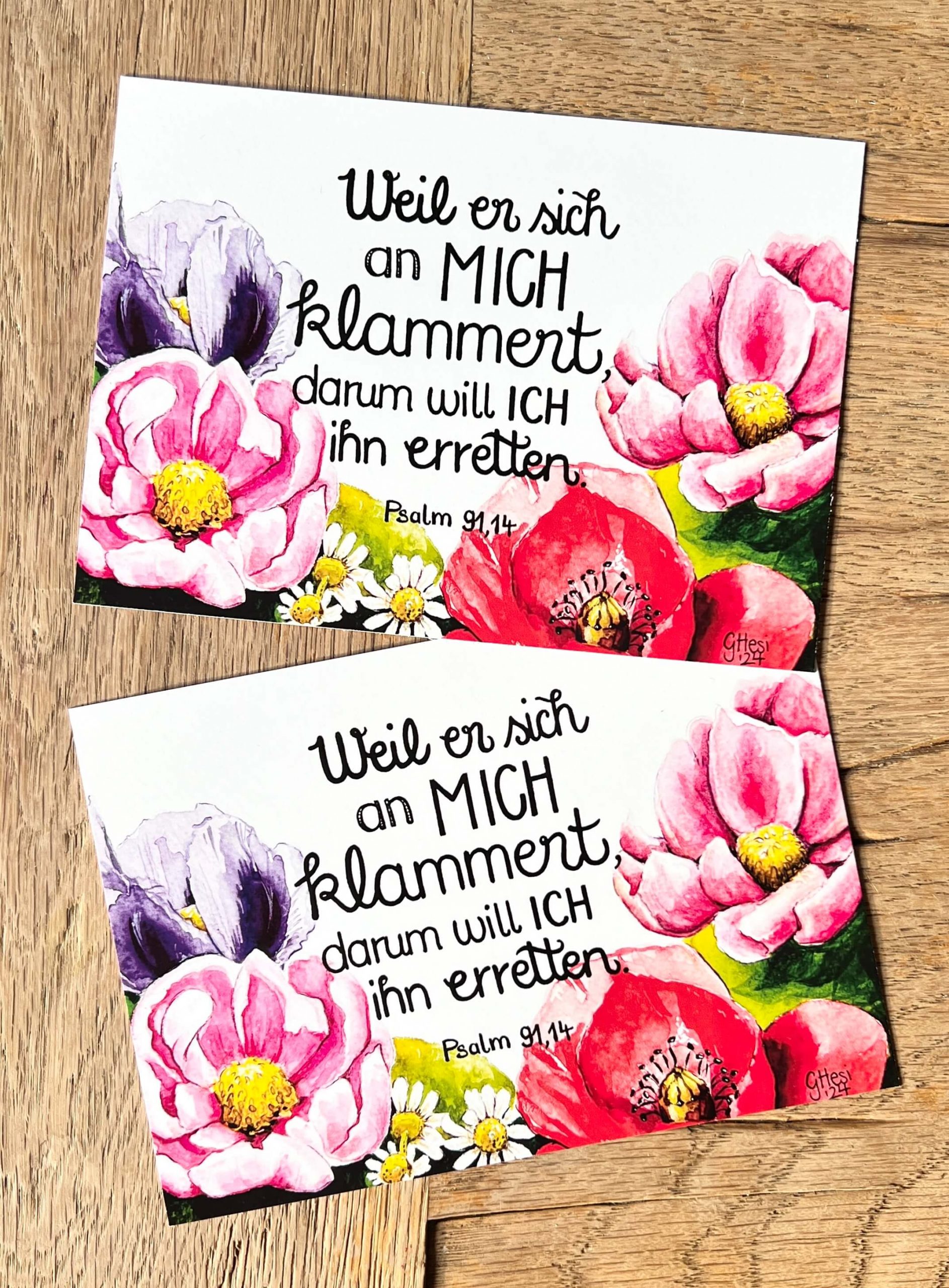 Postkarte Weil er sich an mich klammert