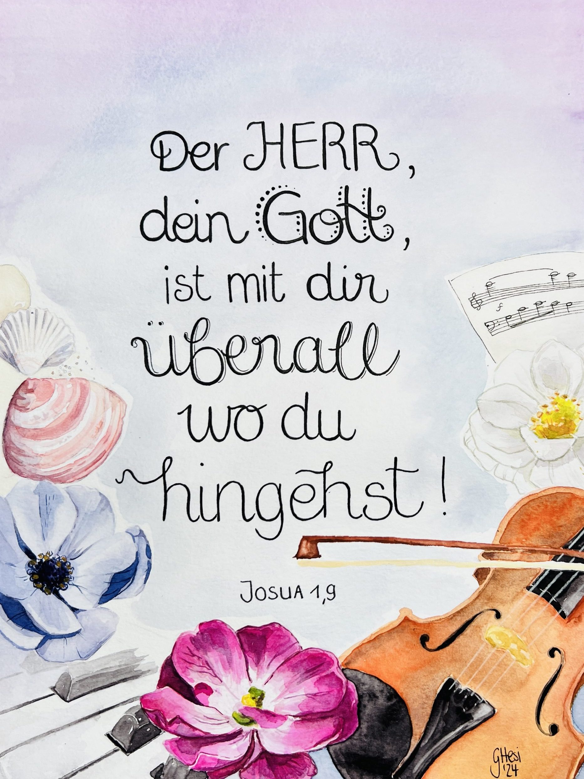 Taufbild mit Musikinstumenten