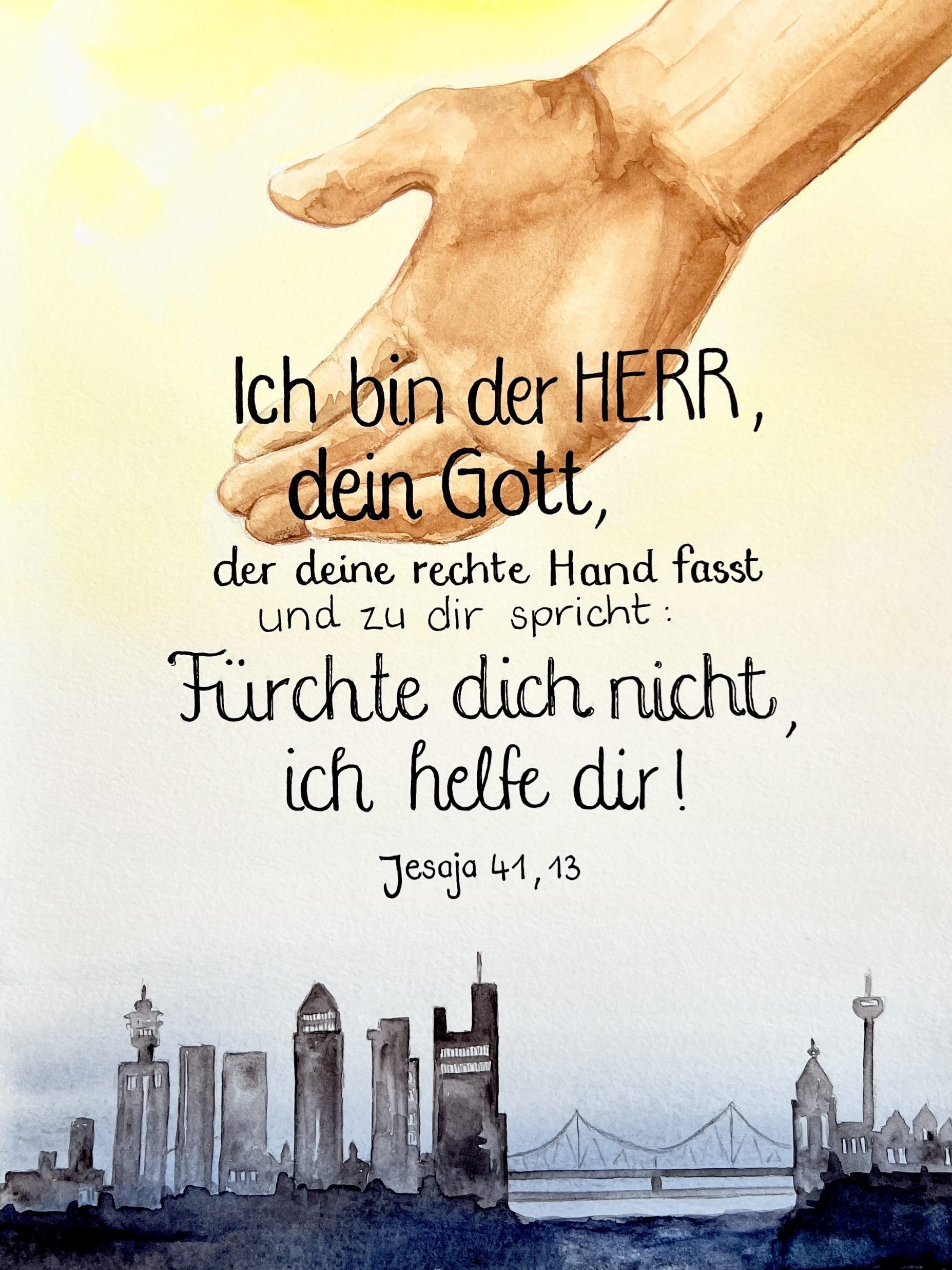 Taufbild mit Illustration zum Bibelvers