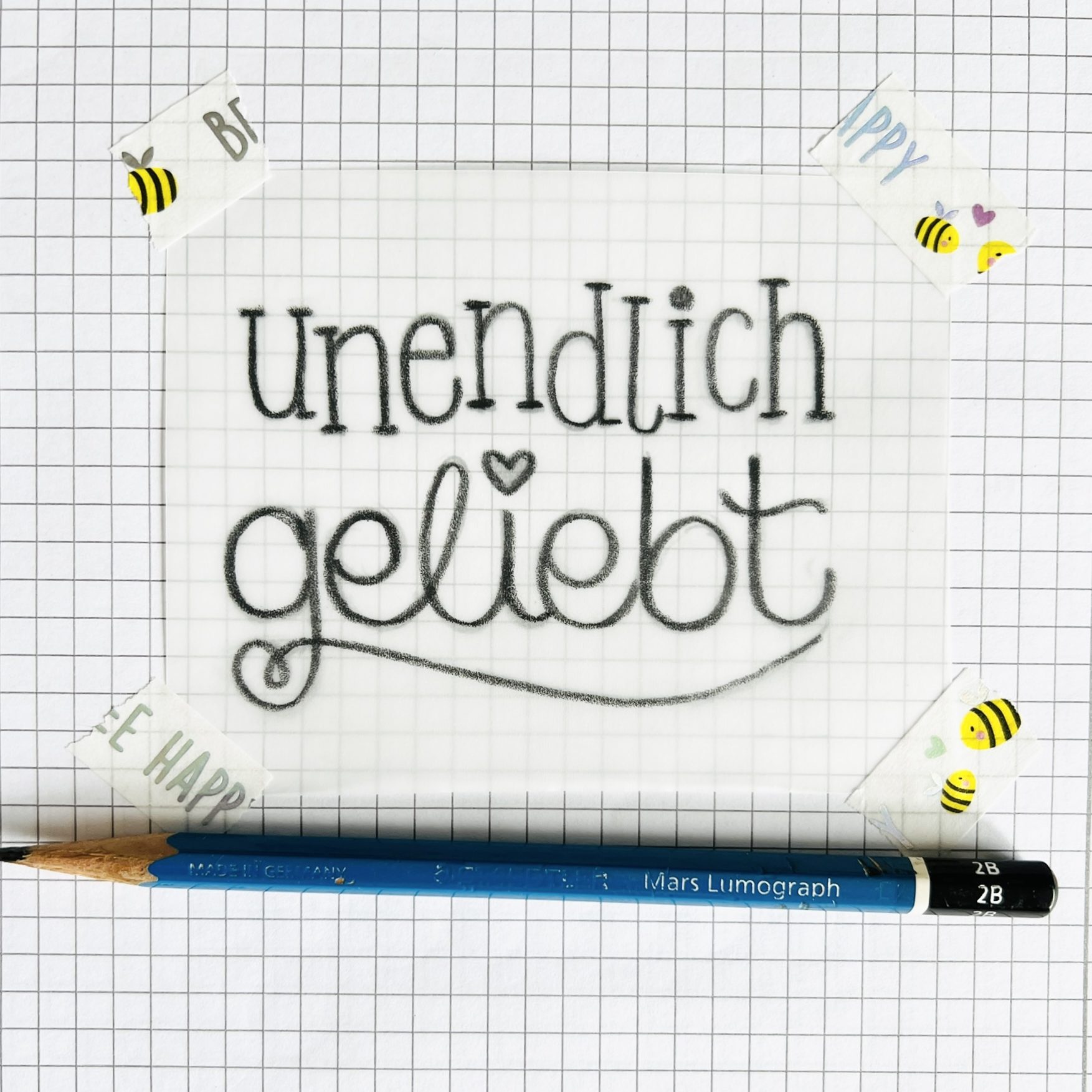 fertig übertragen auf Transparentpapier