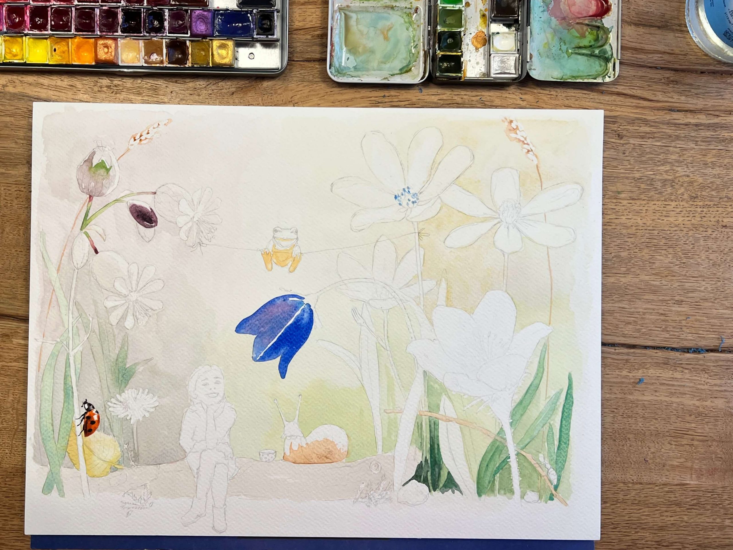 Beginn des Aquarells