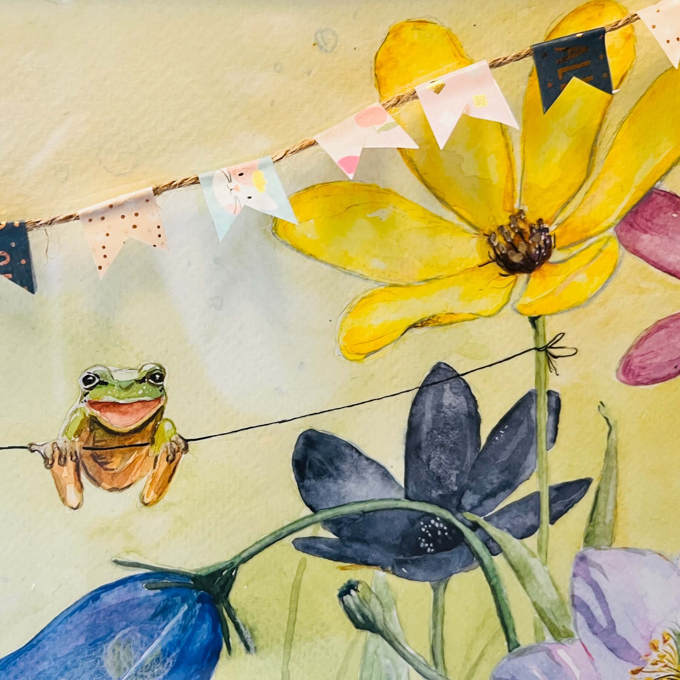 mit Mini-Wimpelkette