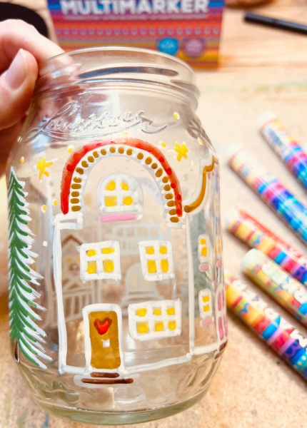 Kerzenglas Winterdorf