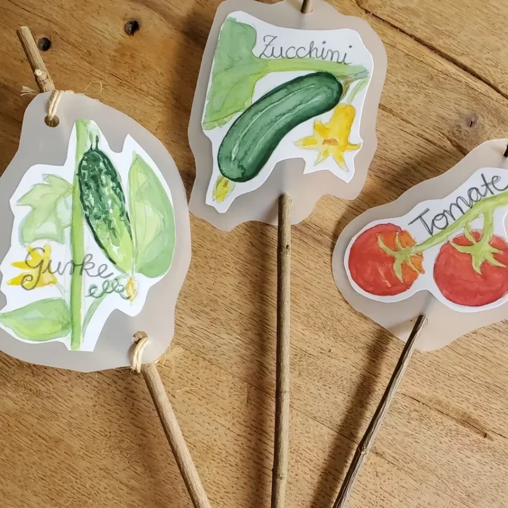 Pflanzenstecker für den Garten gestalten