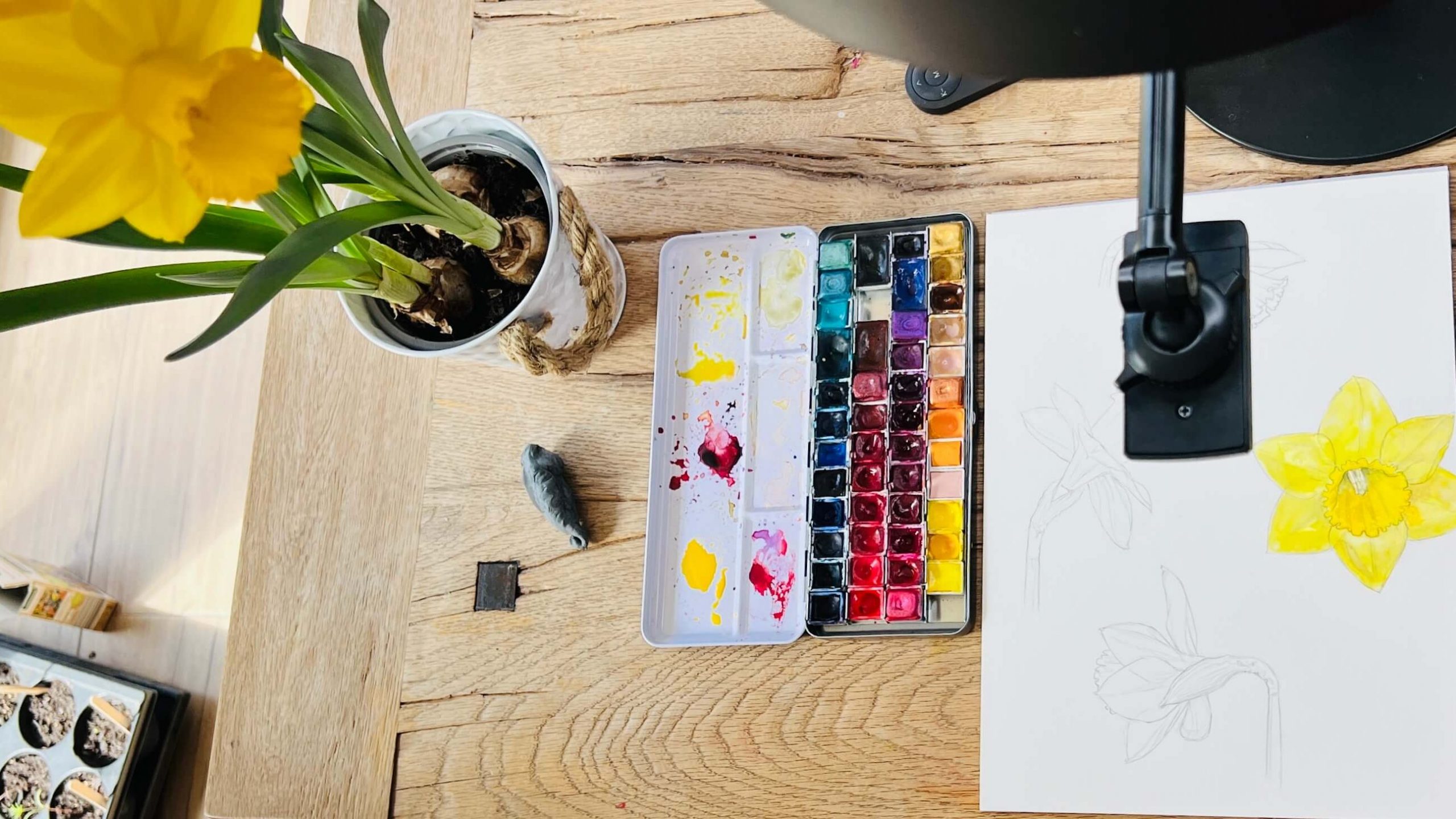 Arbeit mit leuchtendem Gelb