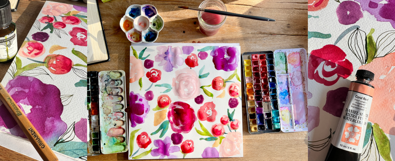 Header Blumenaquarell