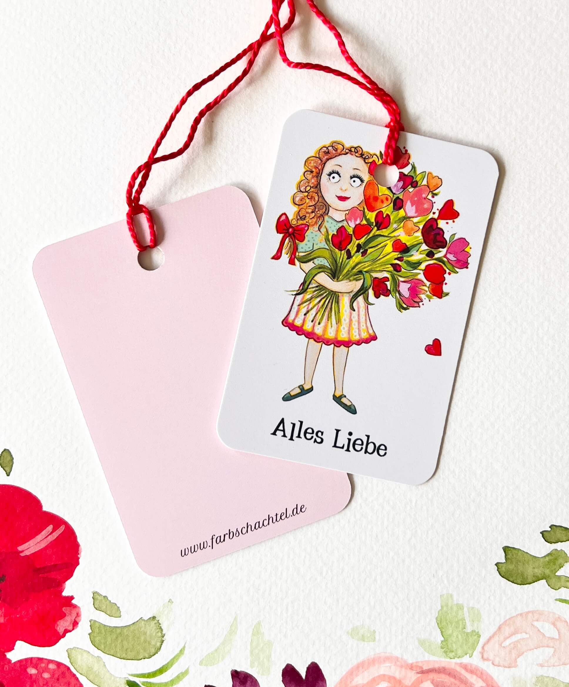 Geschenkanhänger Alles Liebe mit Rückseite