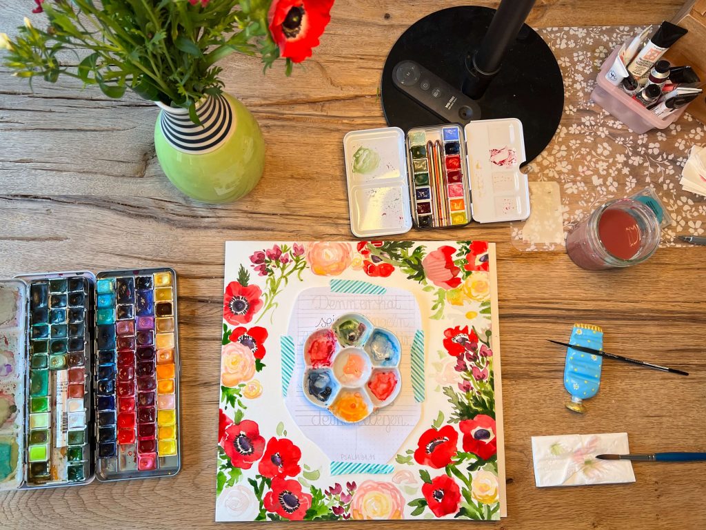 Aquarell Blüten auf Papier