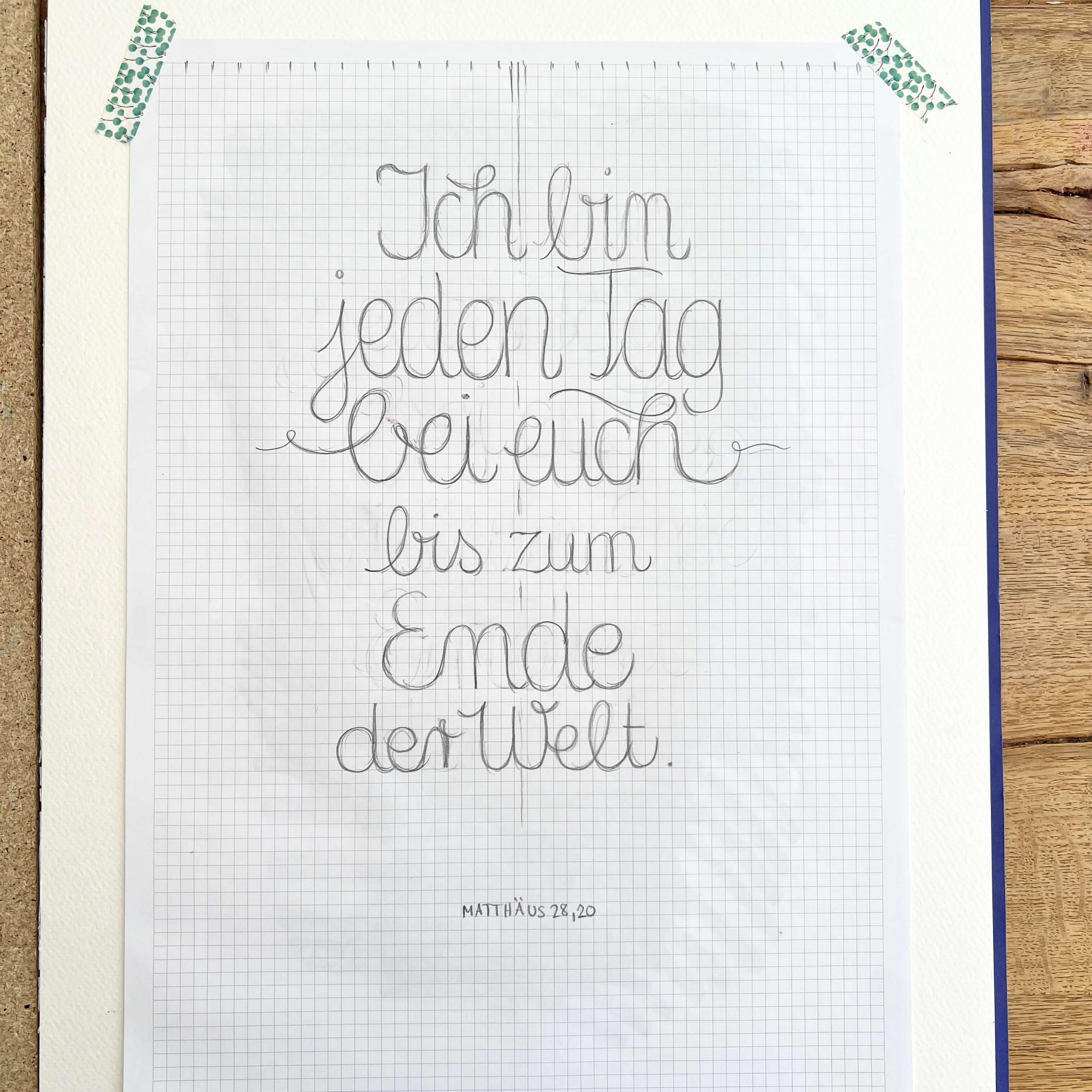 Schriftgestaltung für das Bibelvers Aquarell