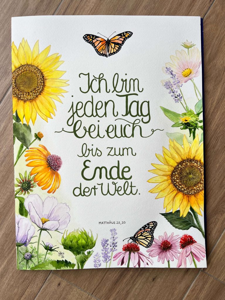 fertiges Aquarell Bibelvers Bild