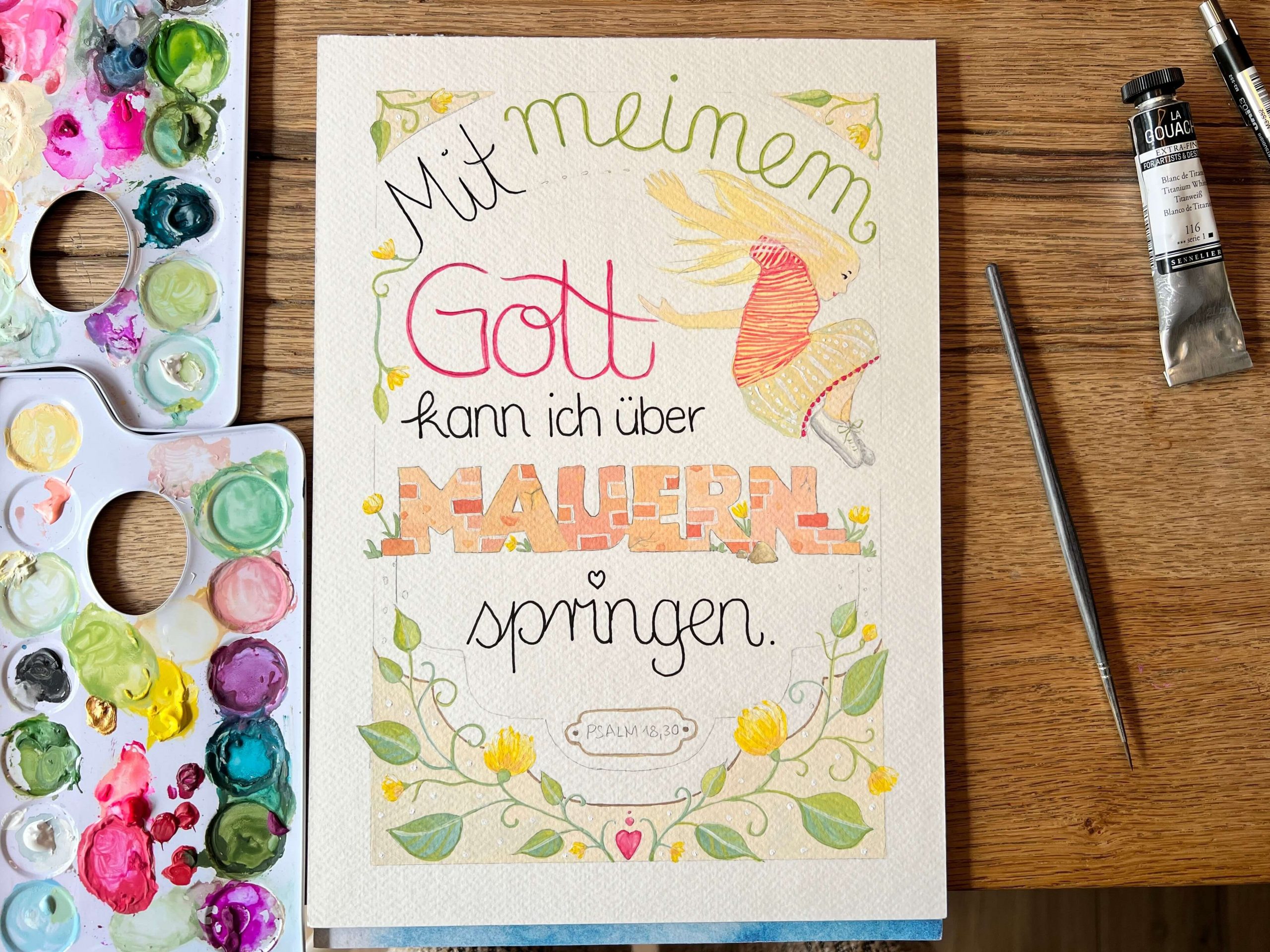 Gestaltung des springenden Mädchens