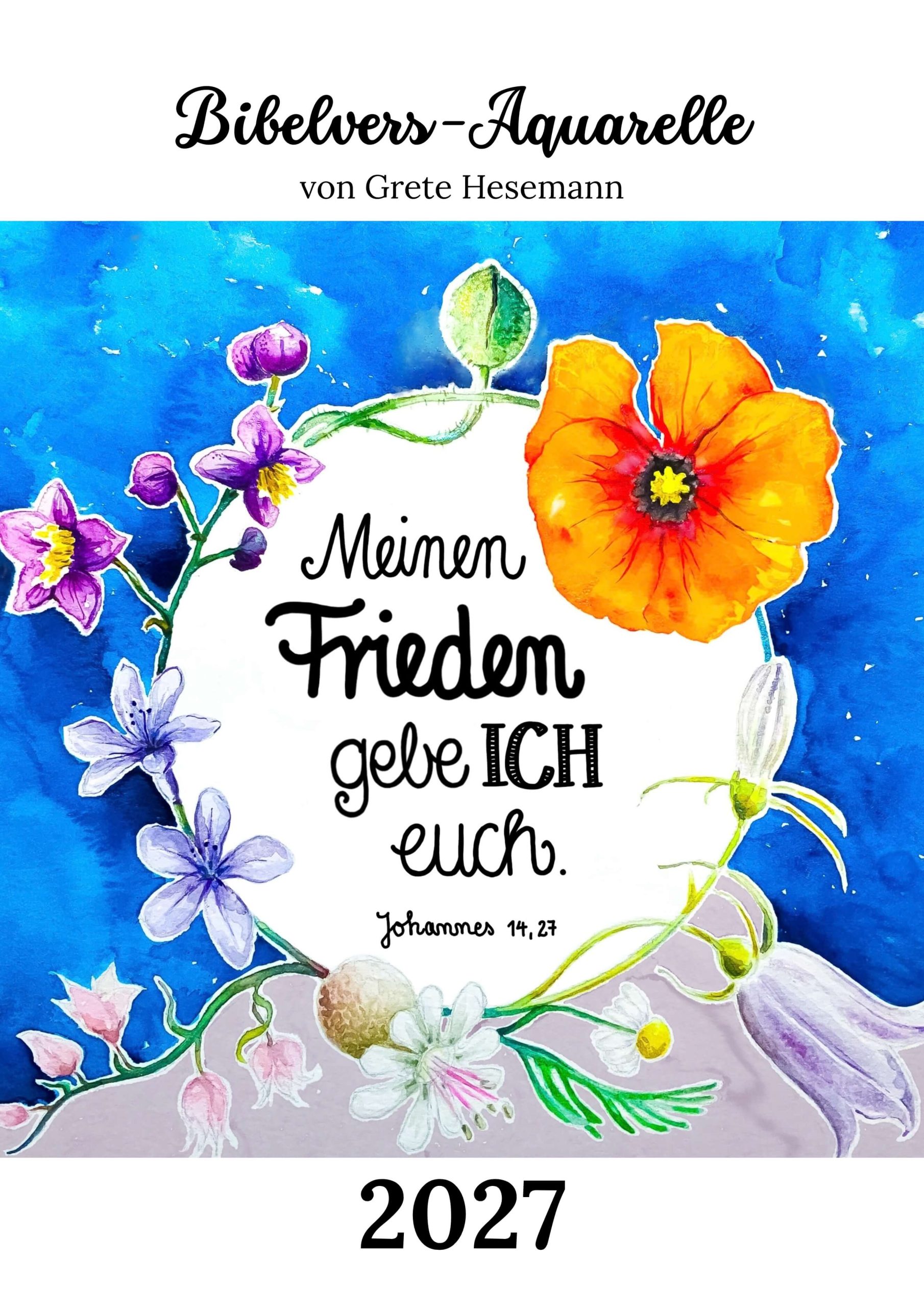 Christlicher Bibelvers Aquarell Kalender 2027